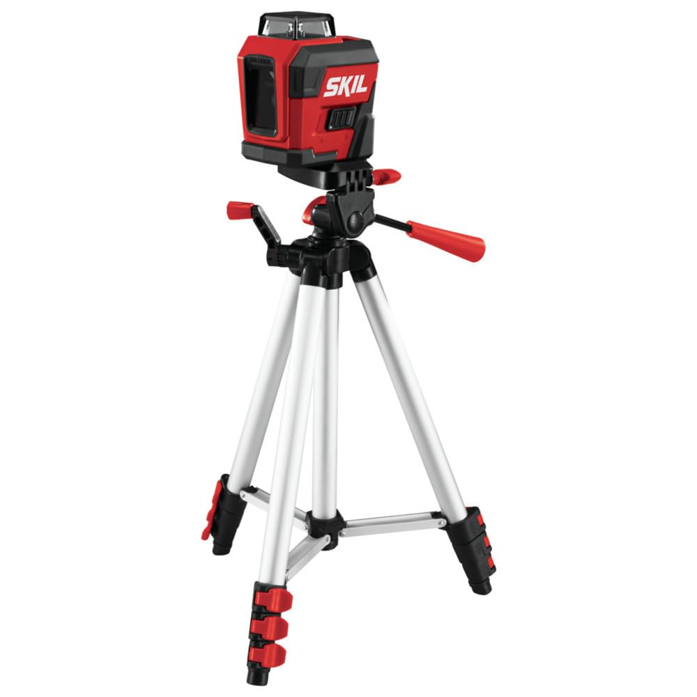 65ft. Red Self-Leveling Cross Line Laser Level with Tripod & Carry Bag X396