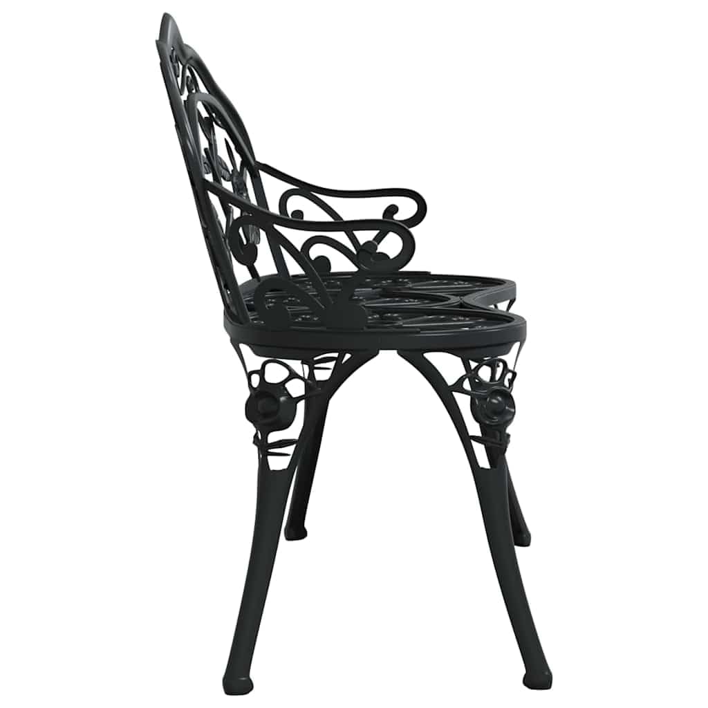 Cast Aluminum Black Patio Bench N200635