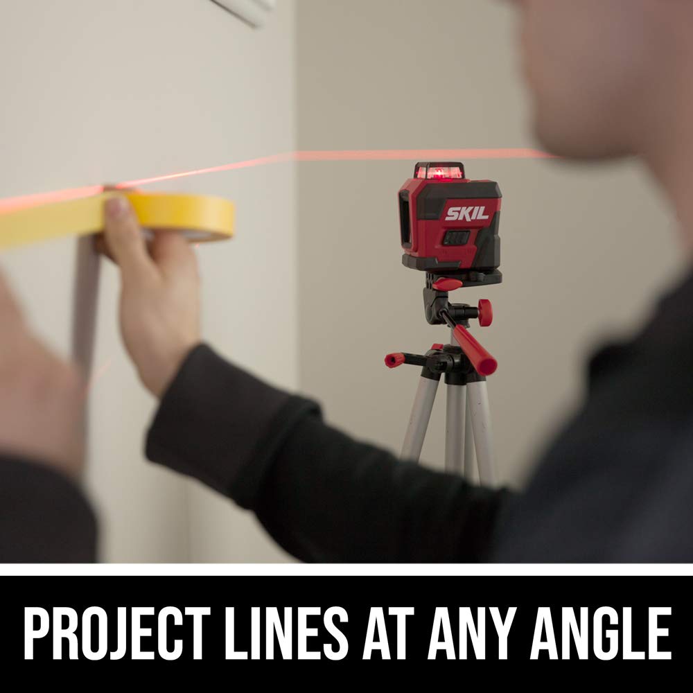 65ft. Red Self-Leveling Cross Line Laser Level with Tripod & Carry Bag X396
