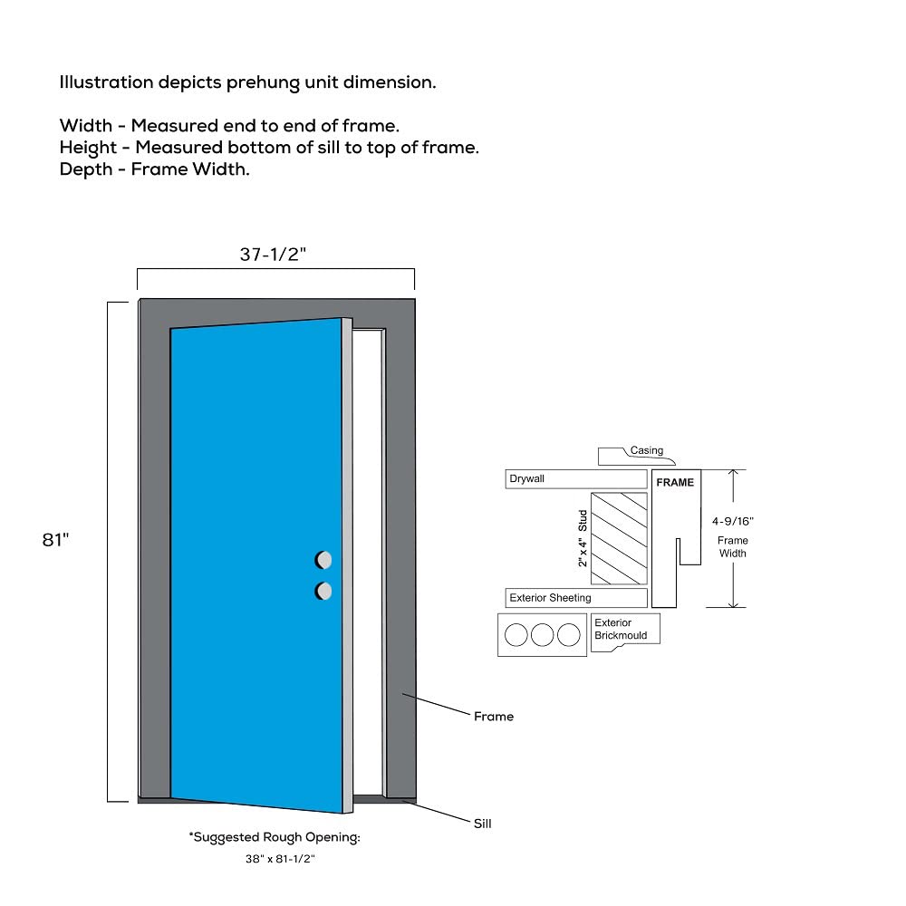 Primed Right Hand Outswing Prehung Steel Door 36"x80" X3220