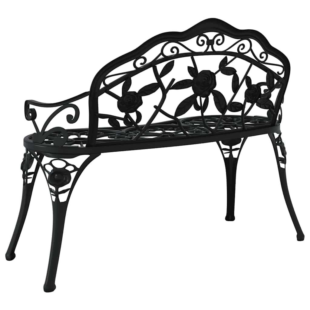 Cast Aluminum Black Patio Bench N200635