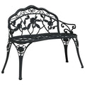Cast Aluminum Black Patio Bench N200635