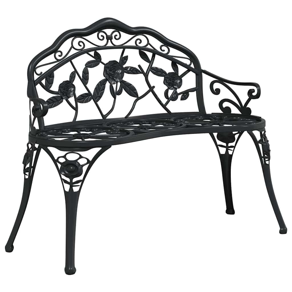 Cast Aluminum Black Patio Bench N200635