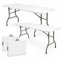 Set of 2 White 6 FT Folding Plastic Table H45412