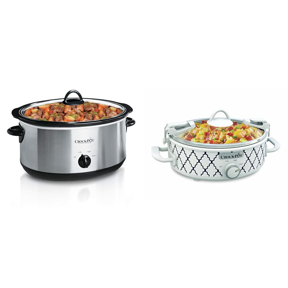 7 Quart Oval Manual Slow Cooker and 2.5 Quart Casserole Slow Cooker A4057
