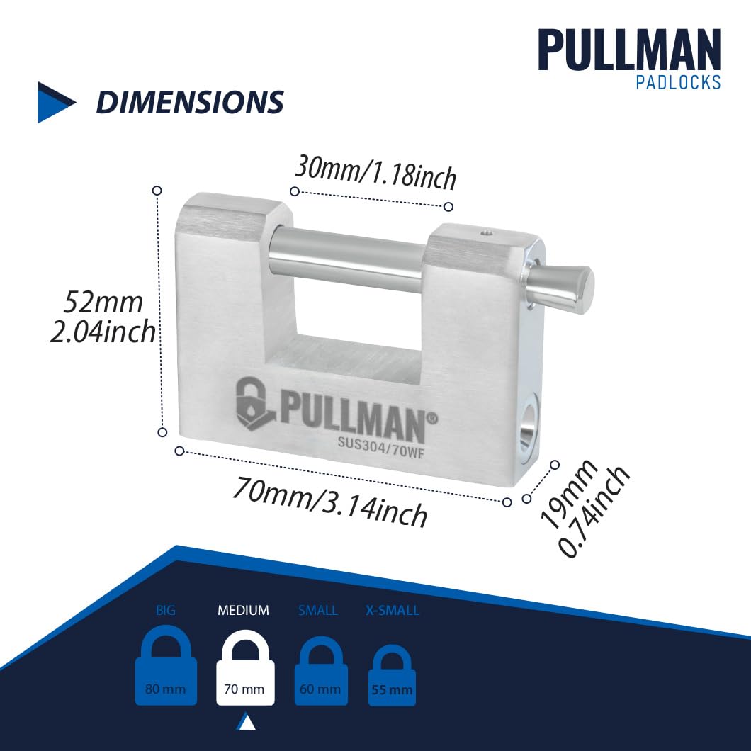 Heavy Duty Keyed Alike Padlocks with 4 Keys 2 Pack 70mm J78817