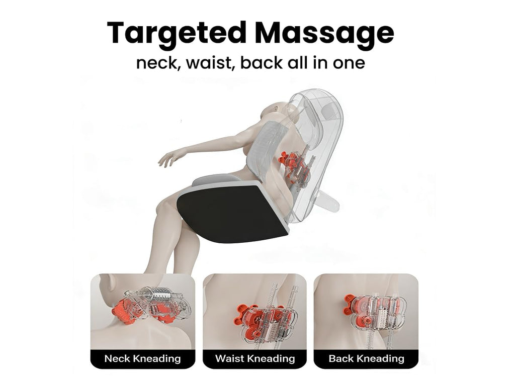 Gray Shiatsu Massage Chair Pad with Heat P39033