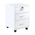 White 3 Drawer Rolling Wood File Cabinet K469817