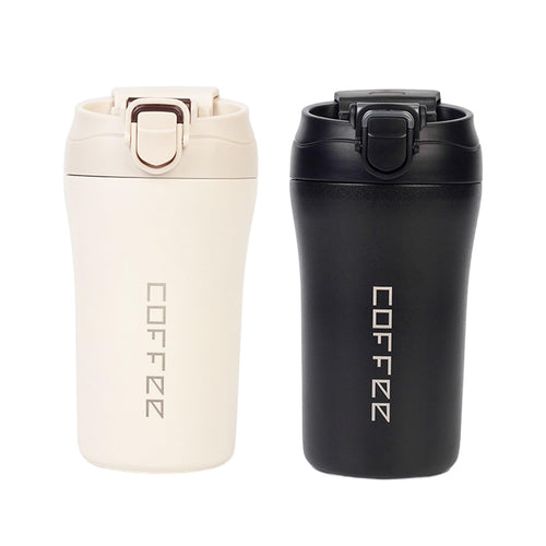 14oz 2 Pack Insulated Stainless Steel Coffee Tumbler Set with Lid and Straw X72511