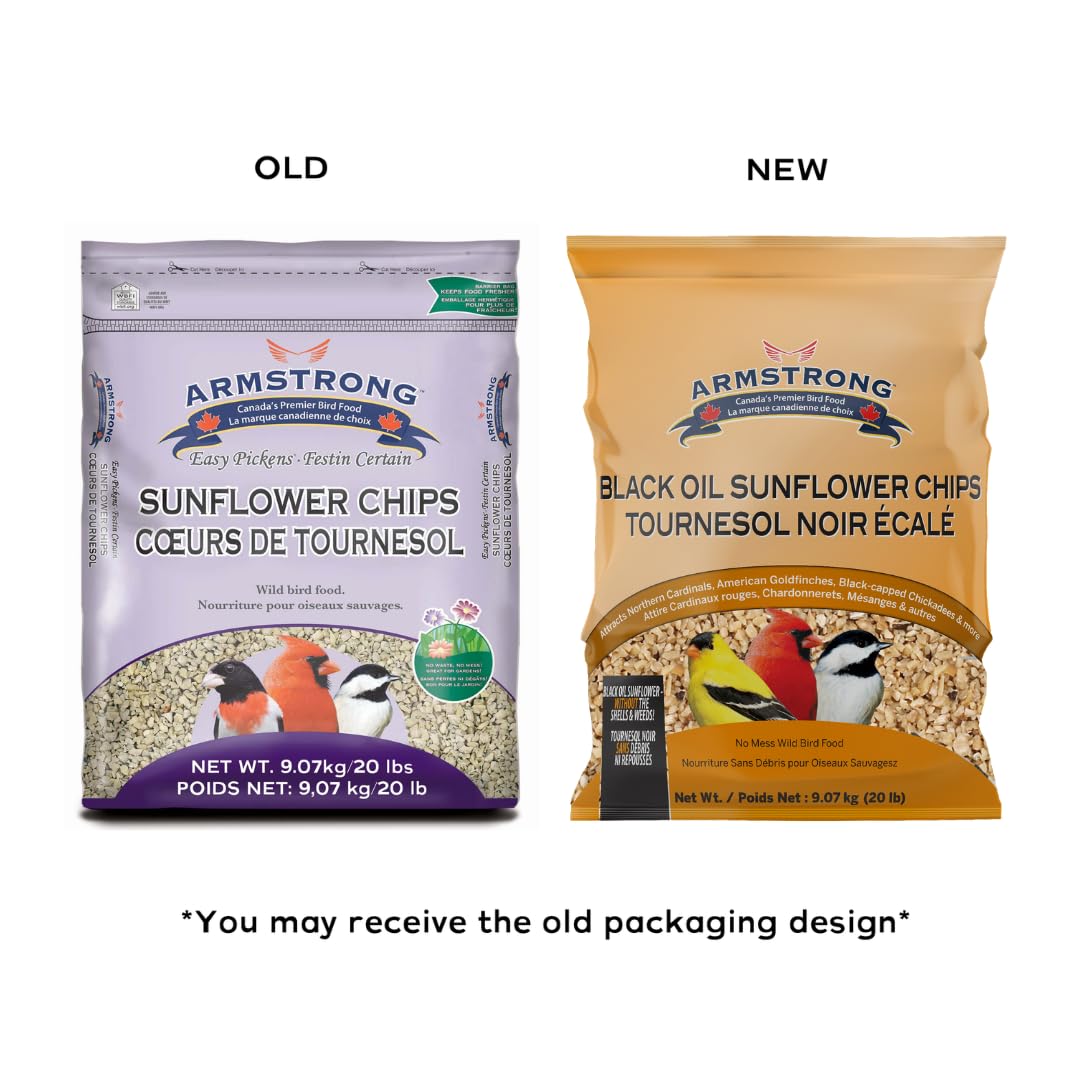 Black Oil Sunflower Chips Bird Food 20 Pounds E1609