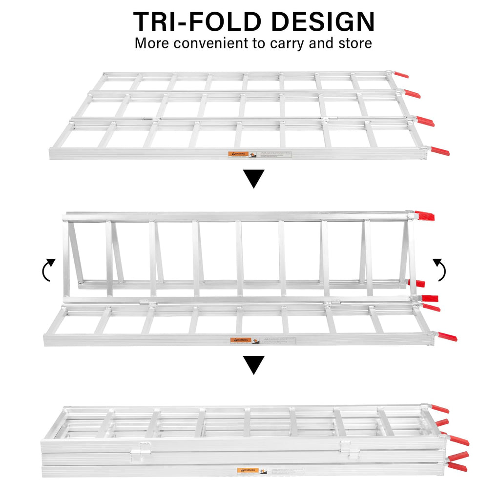 69" L x 50" W Tri-Fold Aluminum ATV Loading Ramp 1500lb Capacity T661397