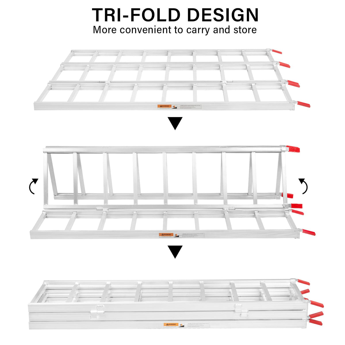 69" L x 50" W Tri-Fold Aluminum ATV Loading Ramp 1500lb Capacity T661397