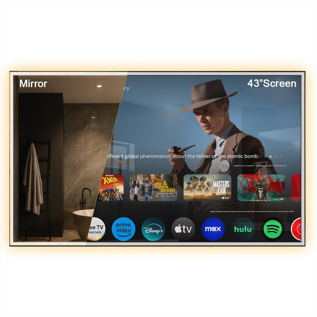 43" 4K UHD Smart Mirror TV with LED Light Y113