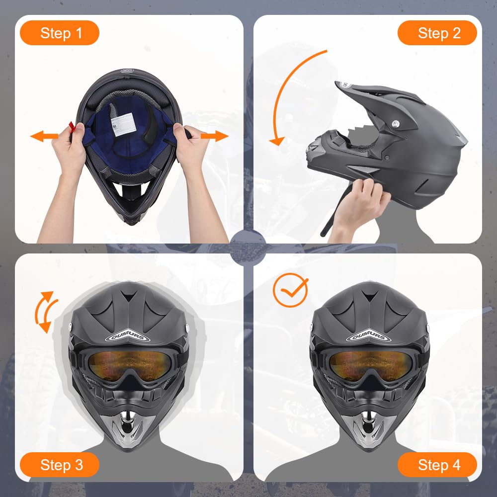 Full Face DOT Approved Adult Motocross Helmet U673175
