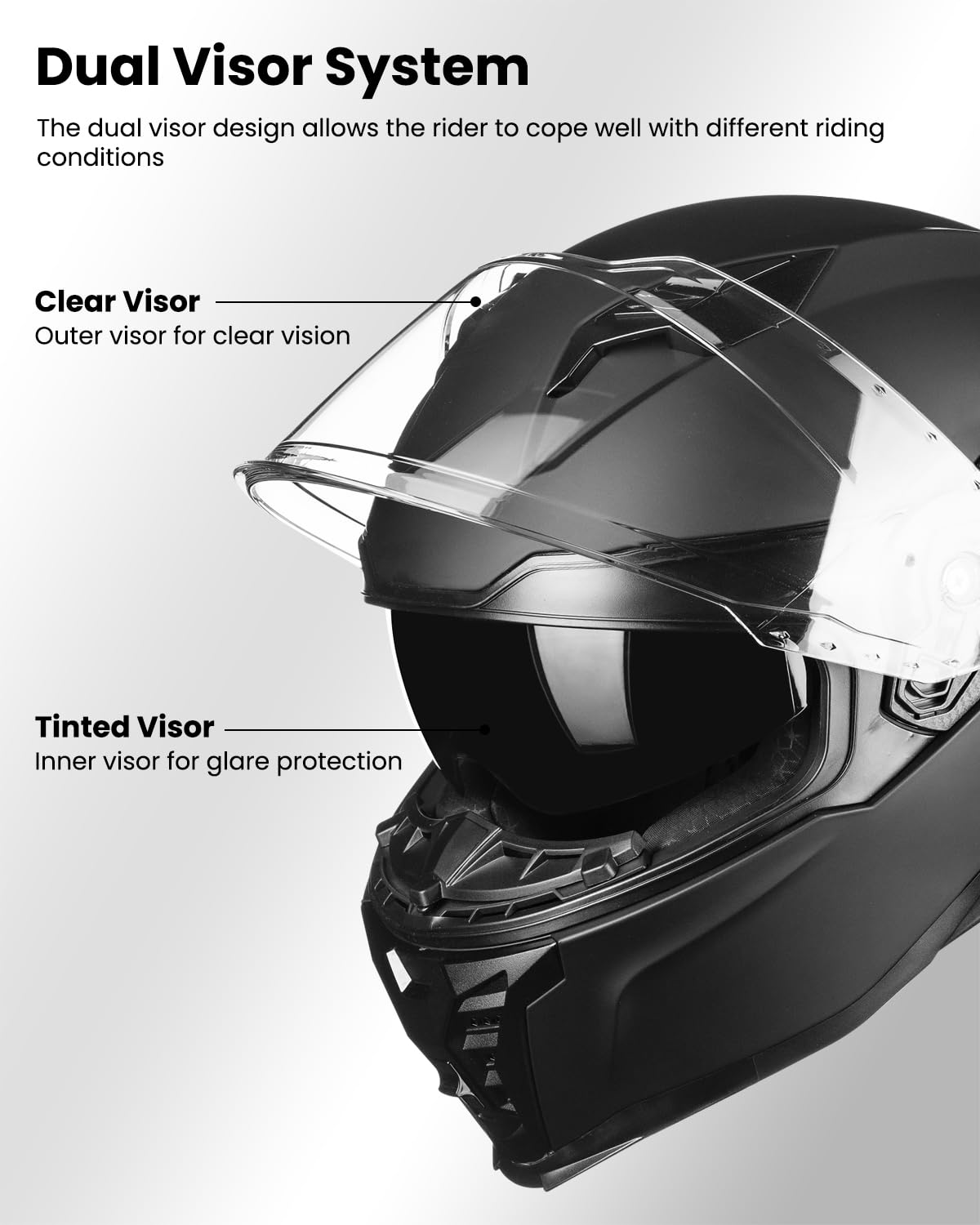 Full Face Motorcycle Helmet DOT Approved I329622