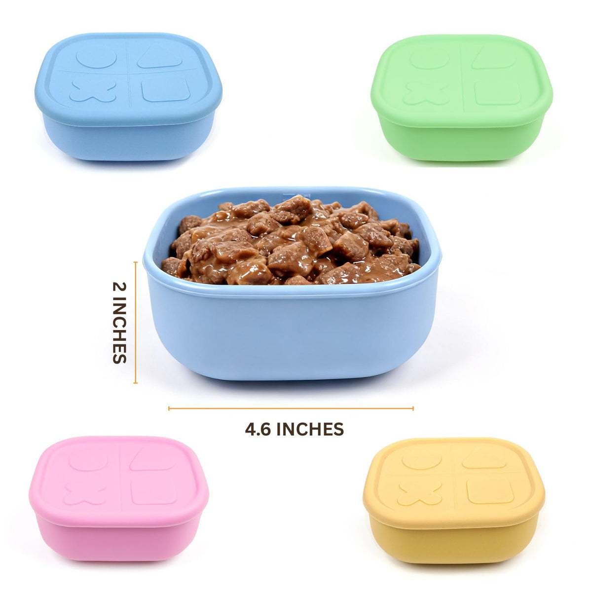 Airtight Pet Wet Food Storage Containers with Lids 4-Pack 12oz O25689