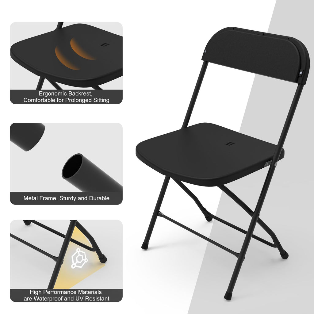 Plastic Folding Chairs Set of 10 D68568