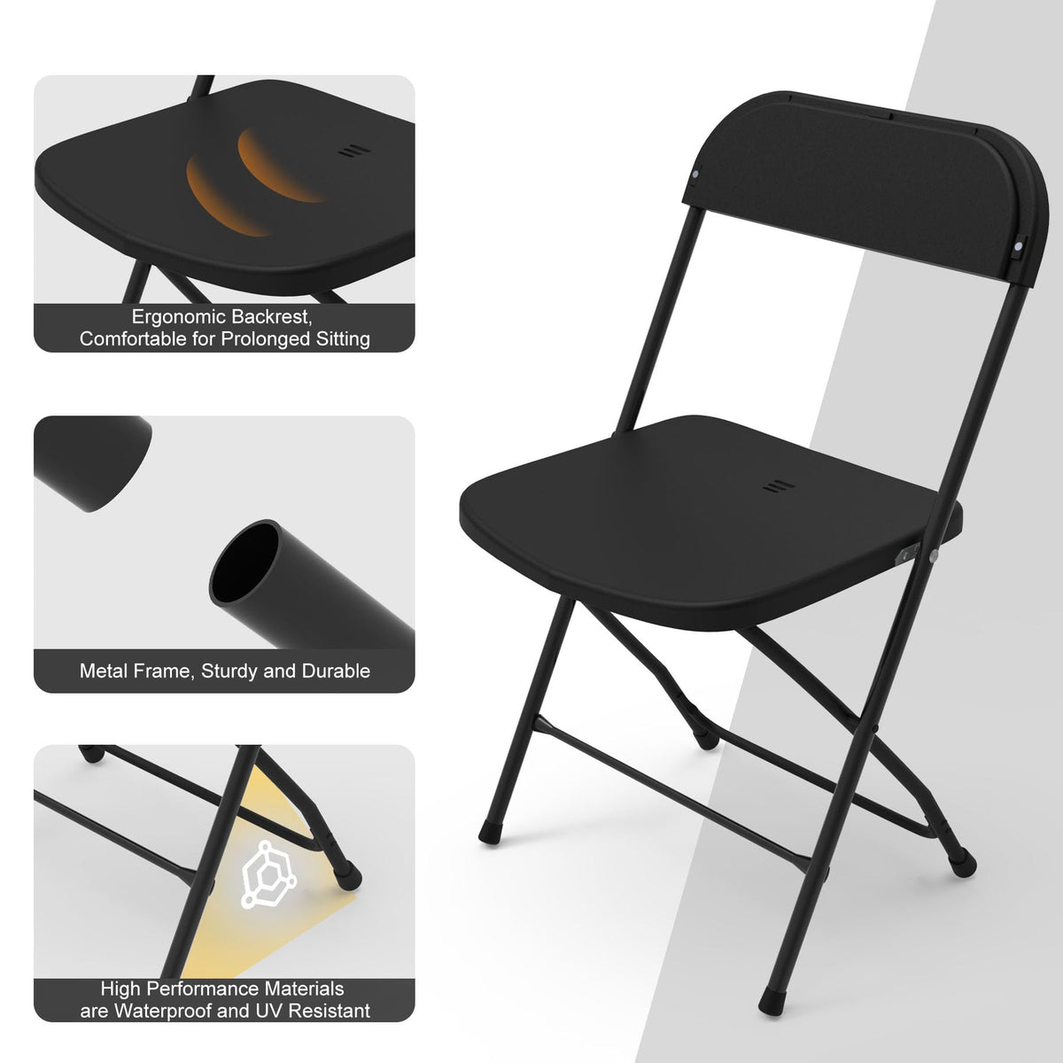 Plastic Folding Chairs Set of 10 D68568