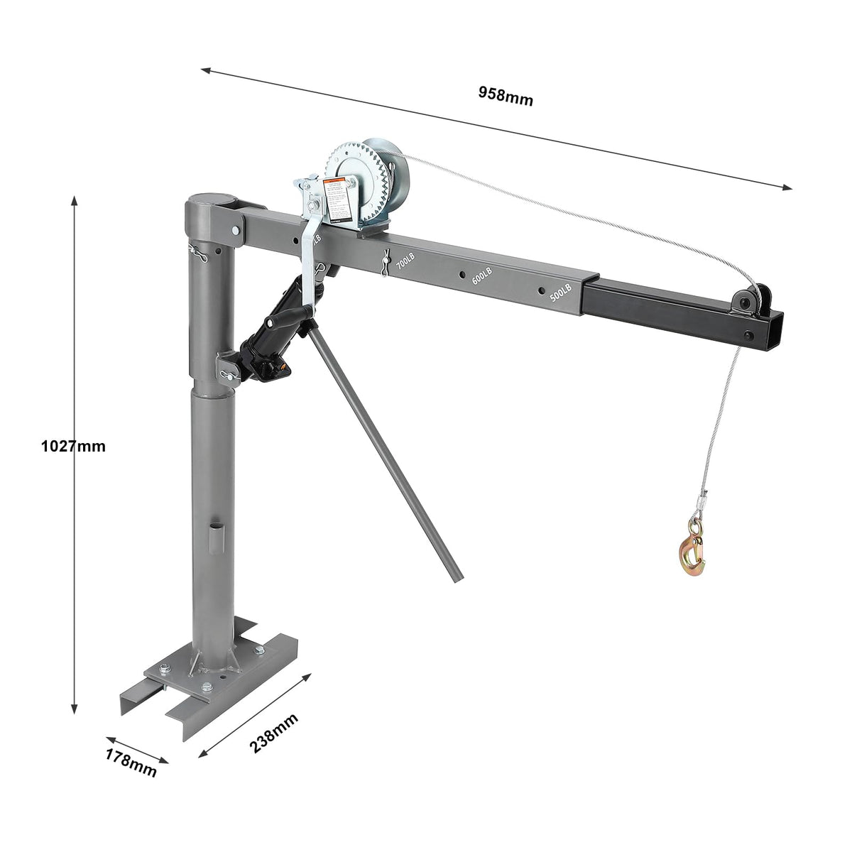 Hydraulic Pickup Truck Crane with 1000 lbs Capacity L13668