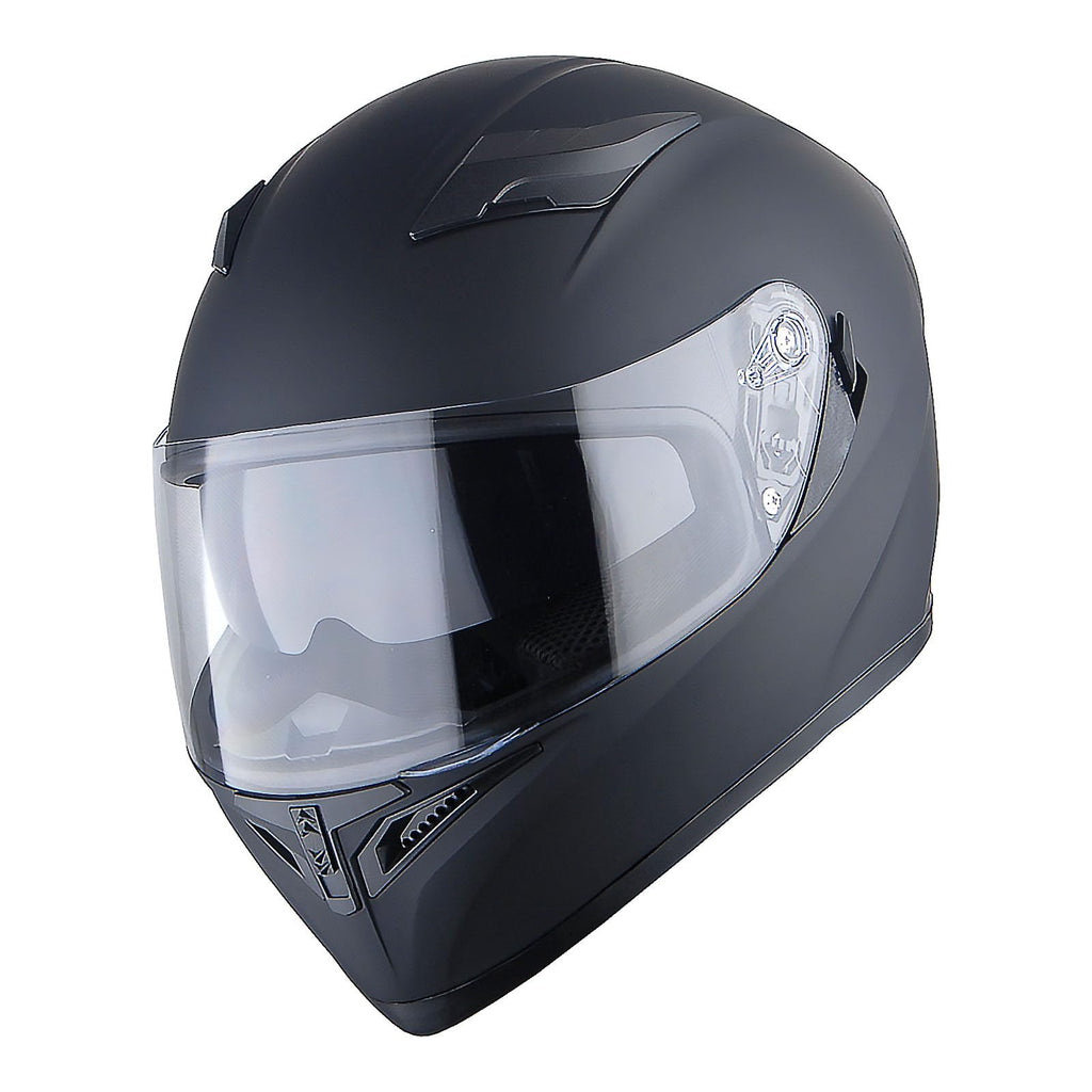 Full Face Motorcycle Helmet with LED Tail Light Matt Black G578
