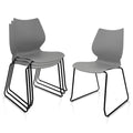 Grey Stacking Chairs with Metal Legs Set of 4 G9937