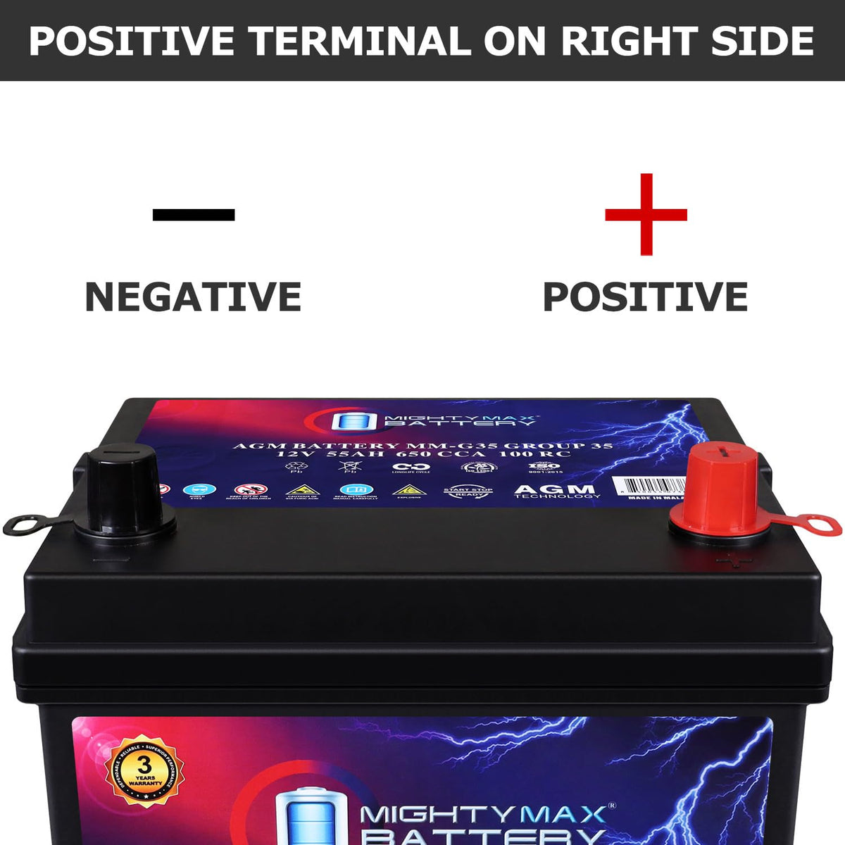12V 55Ah AGM Replacement Battery E958