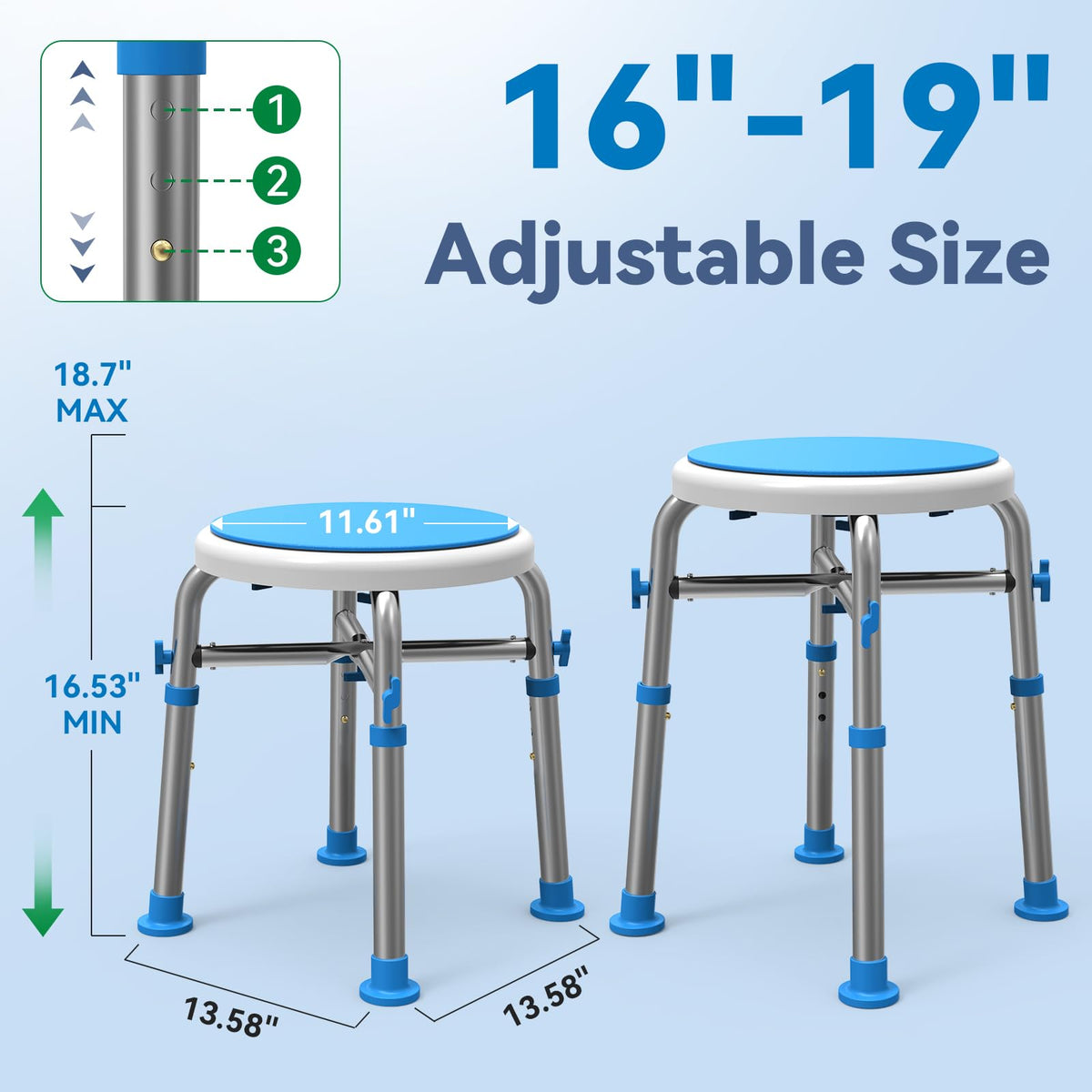 Swivel Shower Chair with Reinforced Crossing Bar T689345