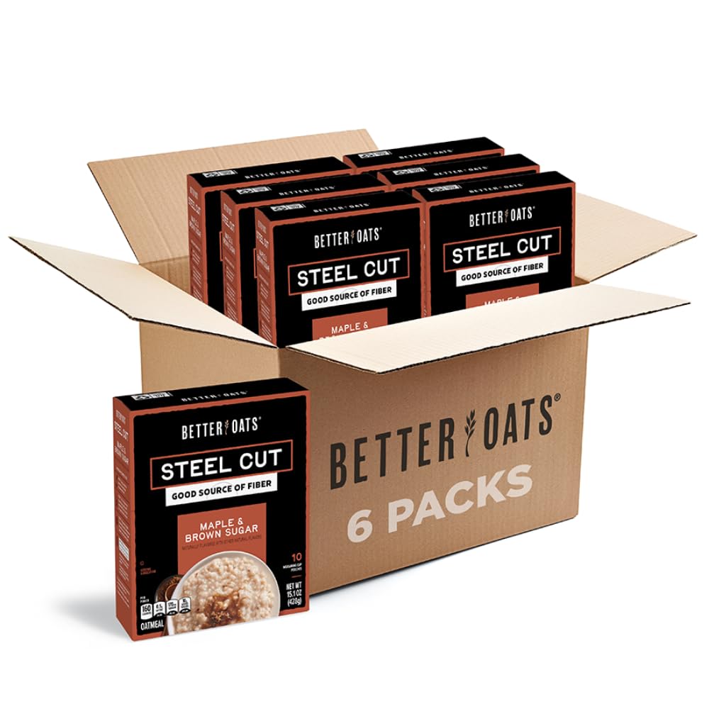 Steel Cut Maple & Brown Sugar Oatmeal 15.1 oz 6 Pack J6774