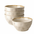 30 OZ Ceramic Soup Bowls Set of 4 Beige D363577