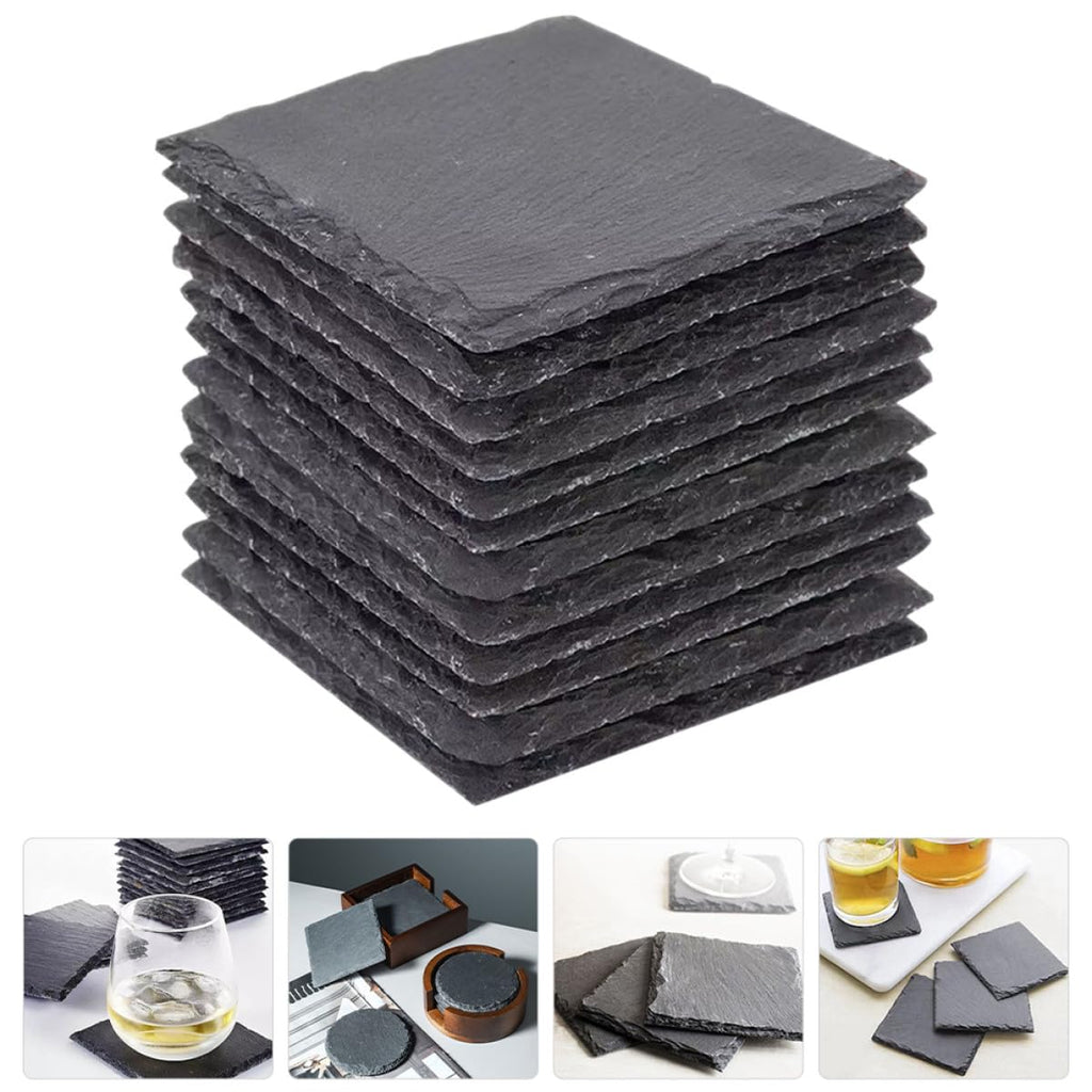 Natural Stone Drink Coasters 12 Pcs Square L823