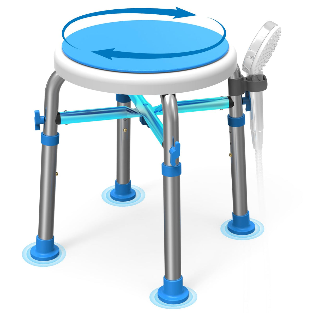 Swivel Shower Chair with Reinforced Crossing Bar T689345