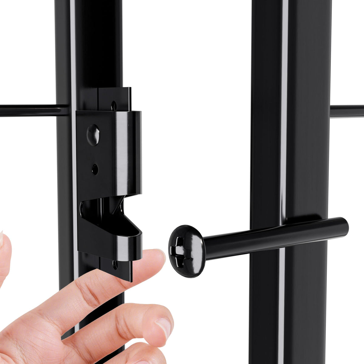 40 Inch 16 Panel Metal Garden Fence with Self-Locking Gate J386