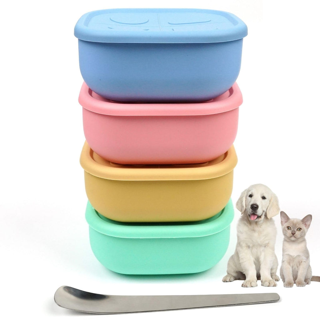 Airtight Pet Wet Food Storage Containers with Lids 4-Pack 12oz O25689