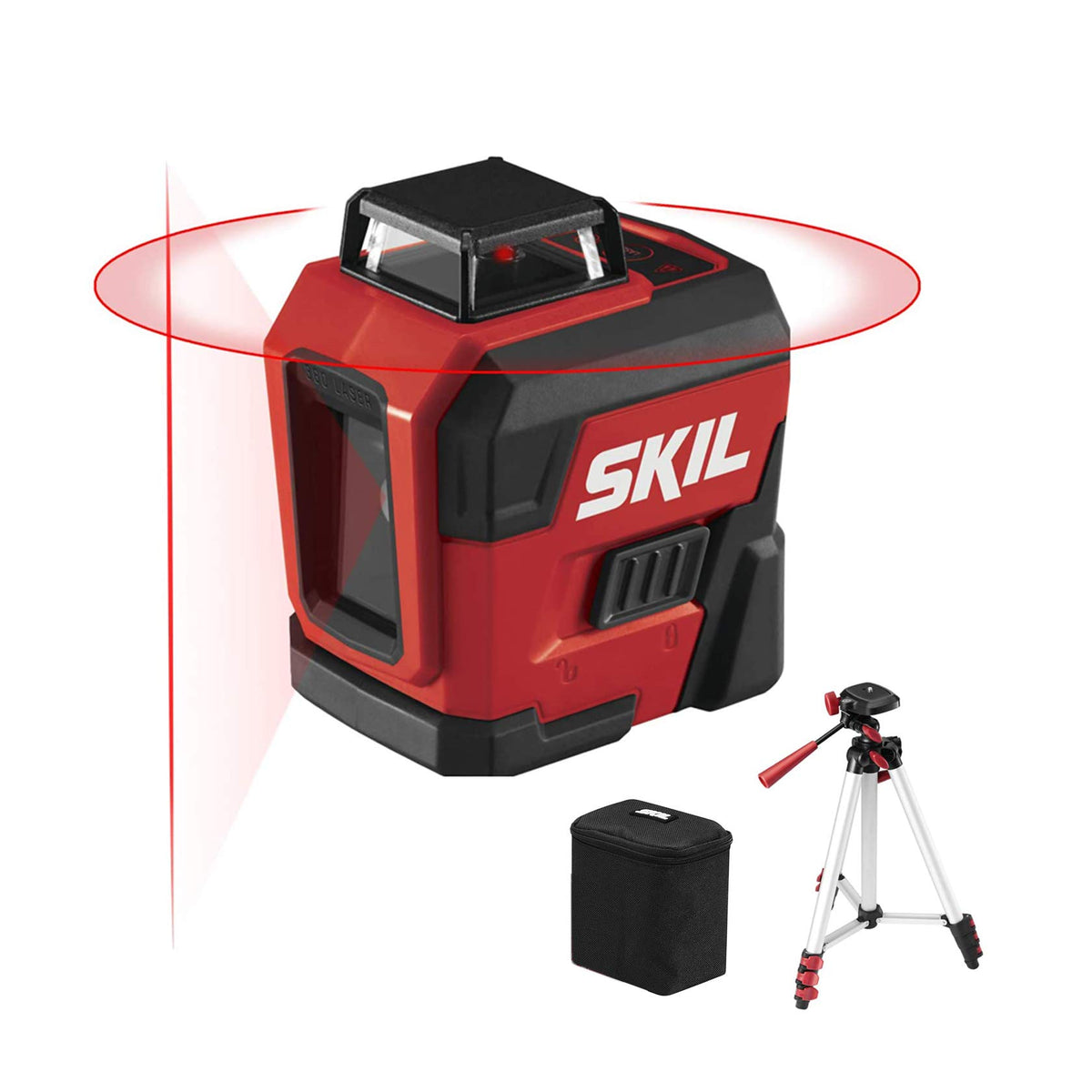 65ft. Red Self-Leveling Cross Line Laser Level with Tripod & Carry Bag X396