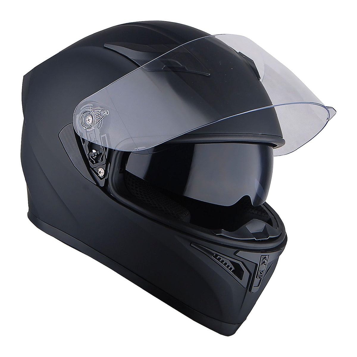 Full Face Motorcycle Helmet with LED Tail Light Matt Black G578