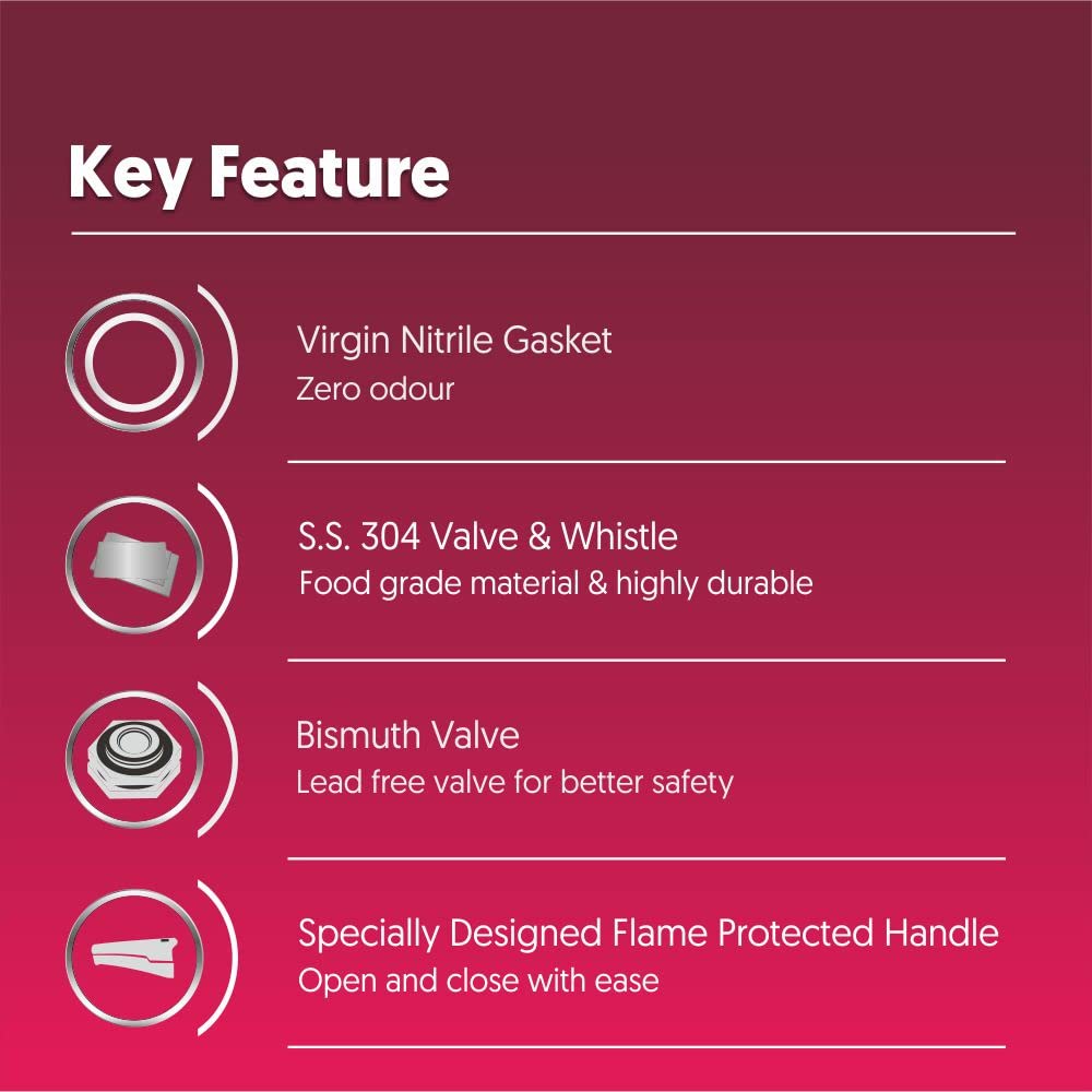 Stainless Steel Outer Lid Pressure Cooker, 3 Litres B6089