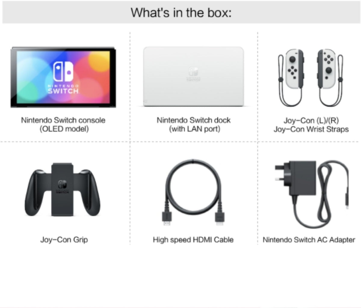 Nintendo Switch OLED Model with White Joy-Con E24609