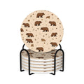 6-Piece Set of Absorbent Ceramic Coasters with Cork Backing J521