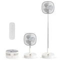 Portable Foldaway Standing Fan 7200Mah Rechargeable Battery Remote Control Telescopic 4 Speed Quiet Timer Gray G802