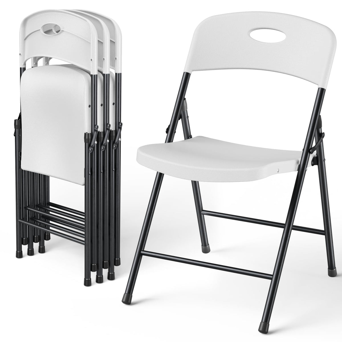 4 Pack Heavy Duty Plastic Folding Chair Y76380