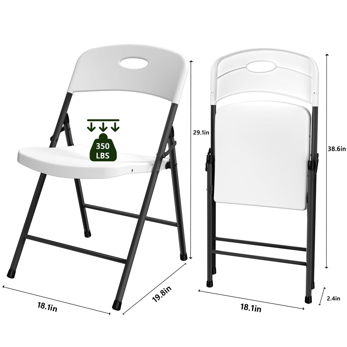 4 Pack Heavy Duty Plastic Folding Chair Y76380