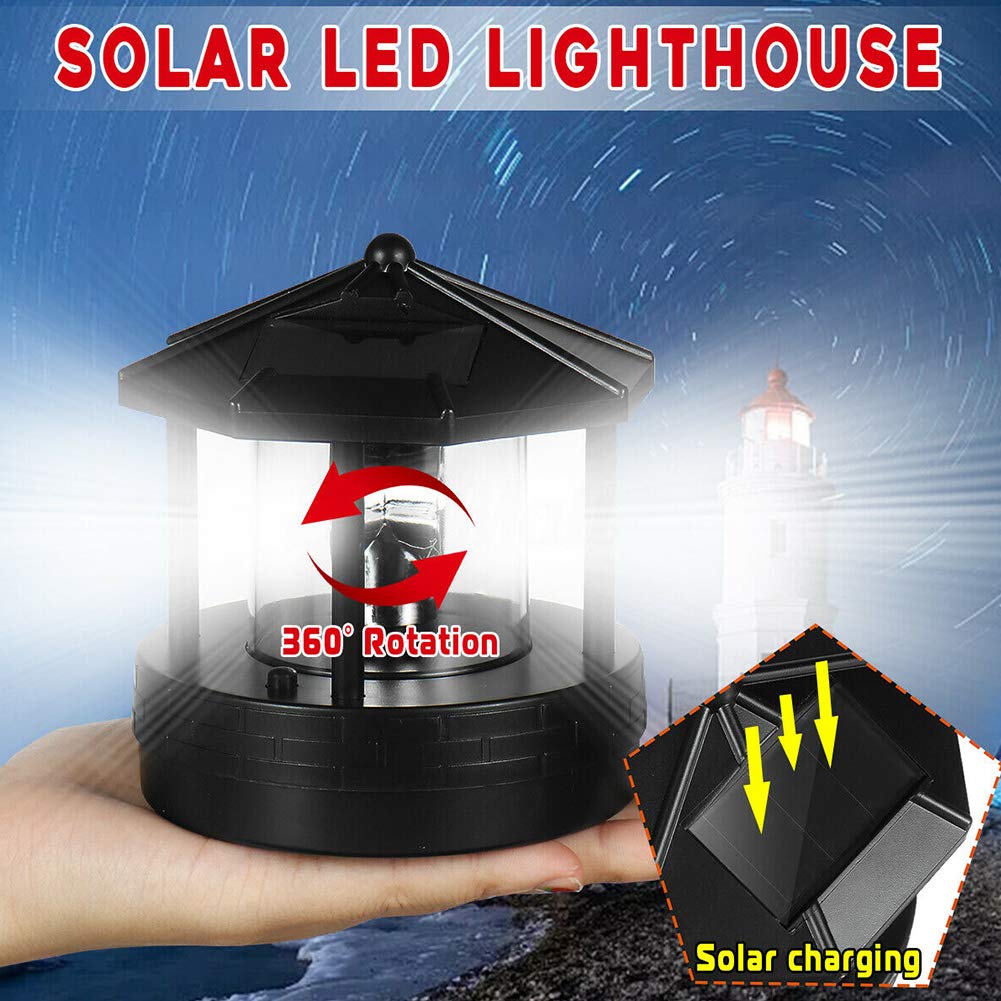 Solar Lighthouse with Rotating LED Light K673228