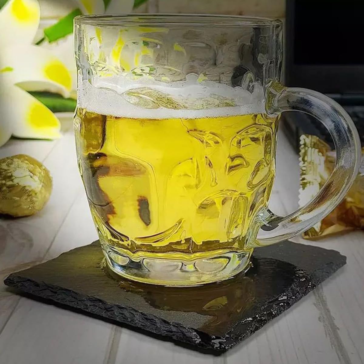 Black Natural Stone Cup Coaster Set F127172