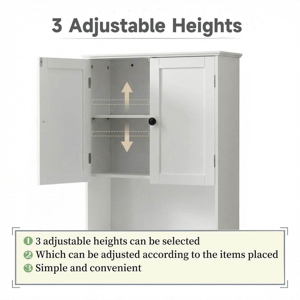 White 30" x 24" Wall Mounted Bathroom Cabinet with Adjustable Shelves A3891
