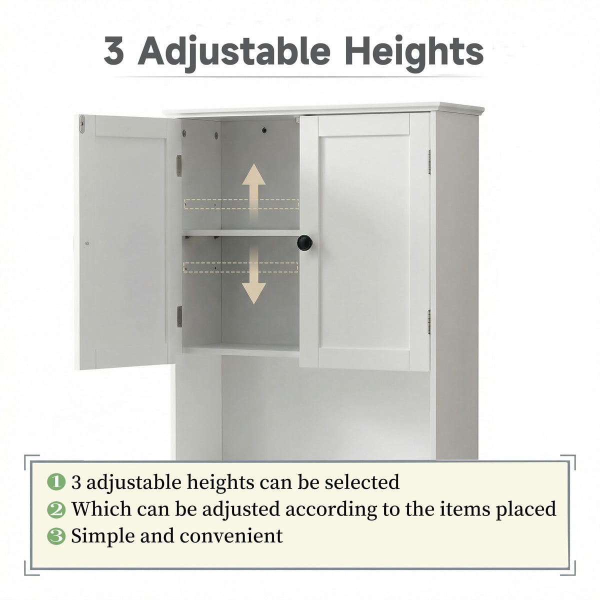 White 30" x 24" Wall Mounted Bathroom Cabinet with Adjustable Shelves A3891