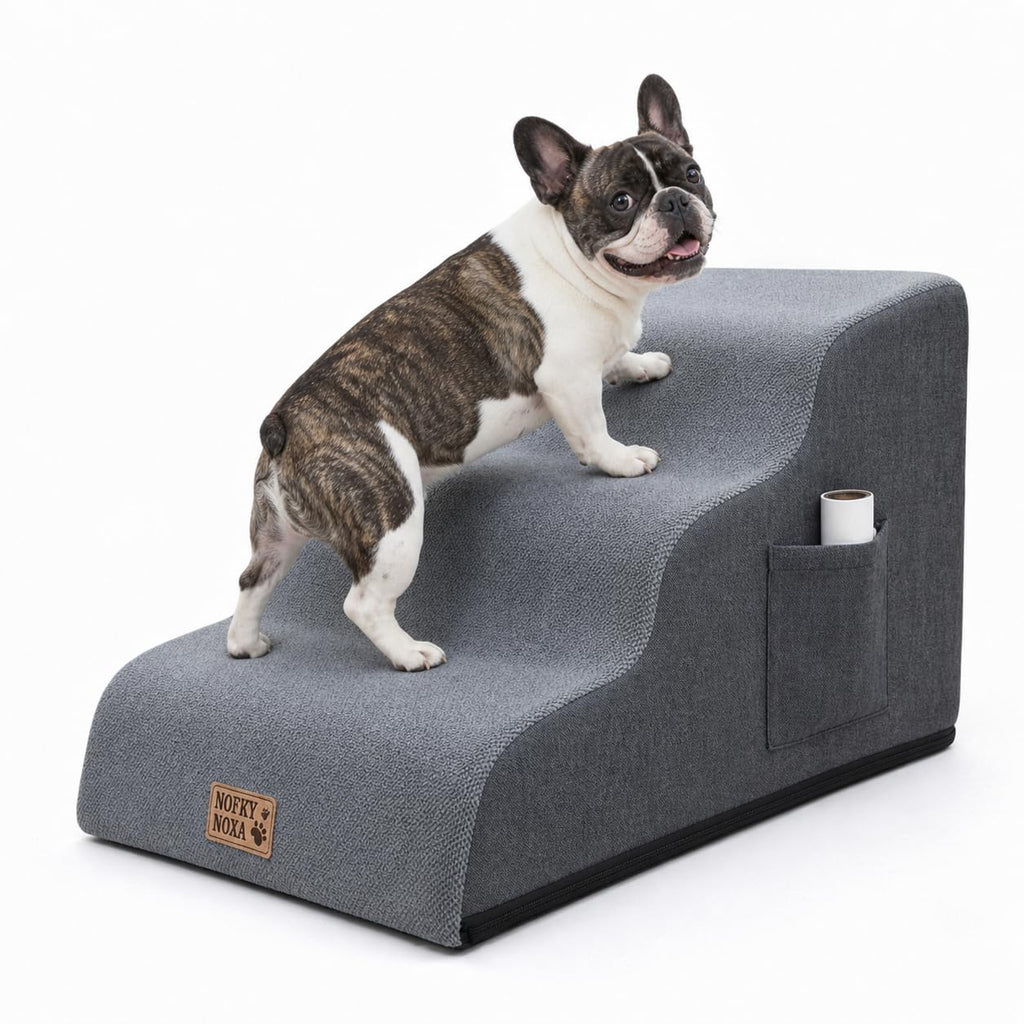 15.7" H Non-Slip Foam Dog Stairs with Storage Pocket R118502