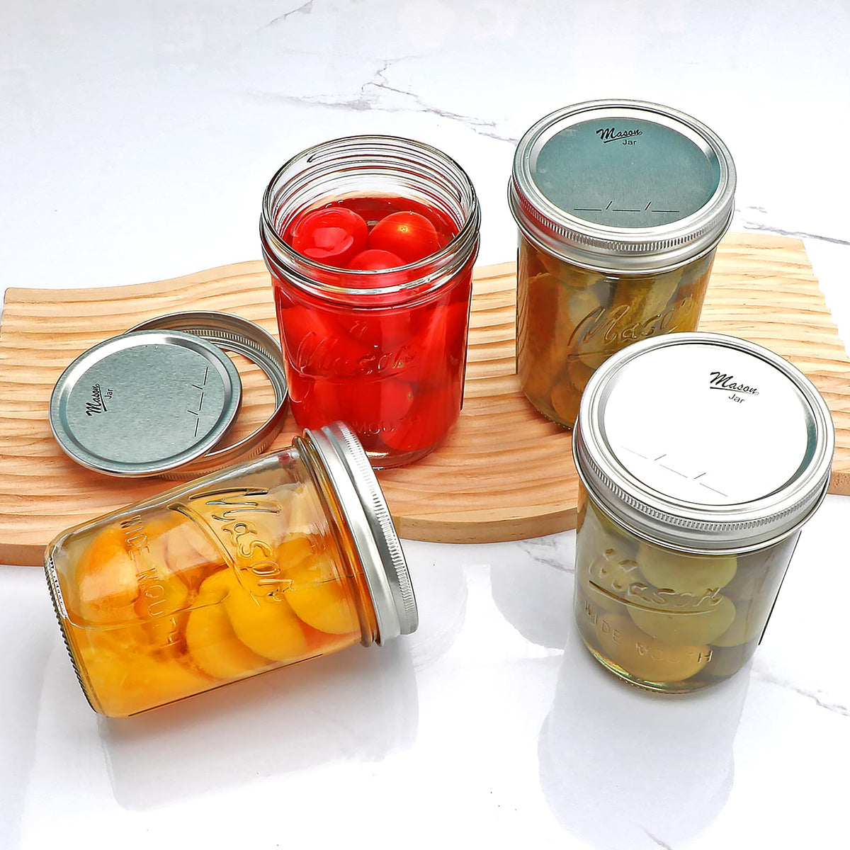 16 oz Glass Mason Jars with Lids 12pcs V8486