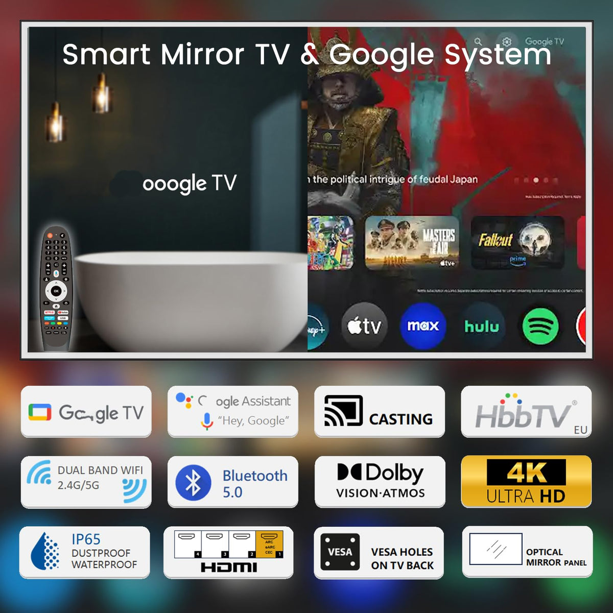 43" 4K UHD Smart Mirror TV with LED Light Y113