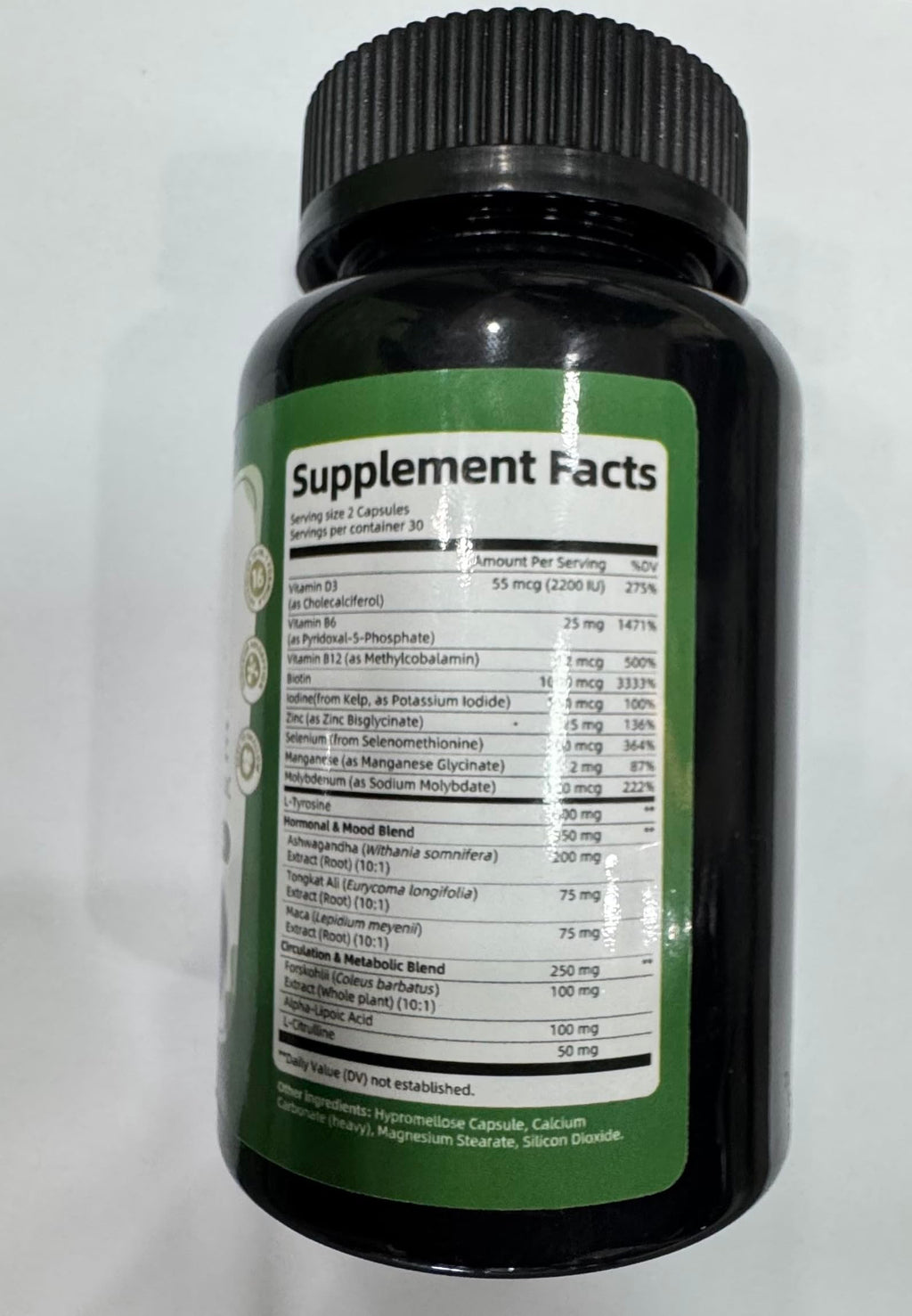 Selenium with Iodine, Zinc L-Tyrosine 500mg, Ashwagandha, 16-in-1 Multivitamin Formula, 90 Capsules W860239