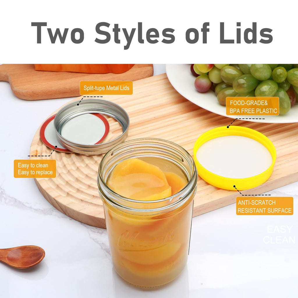16 oz Glass Mason Jars with Lids 12pcs V8486